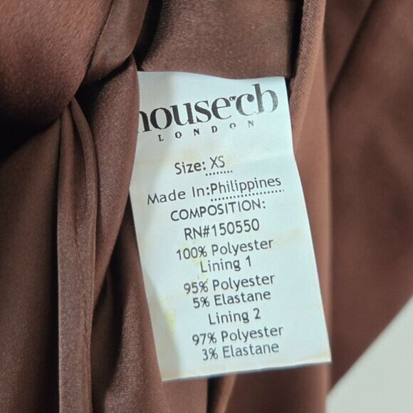 House of CB Faye Chocolate Satin Corset Dress XS b66E - Picture 9 of 14